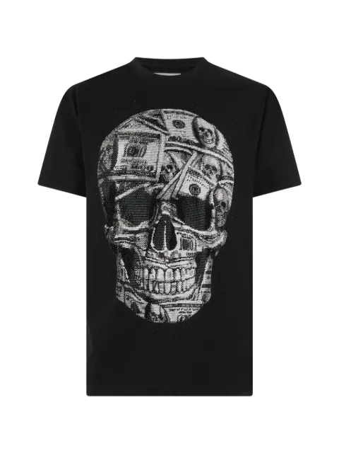Philipp Plein jersey round-neck T-Shirt Skull Dollar Stones