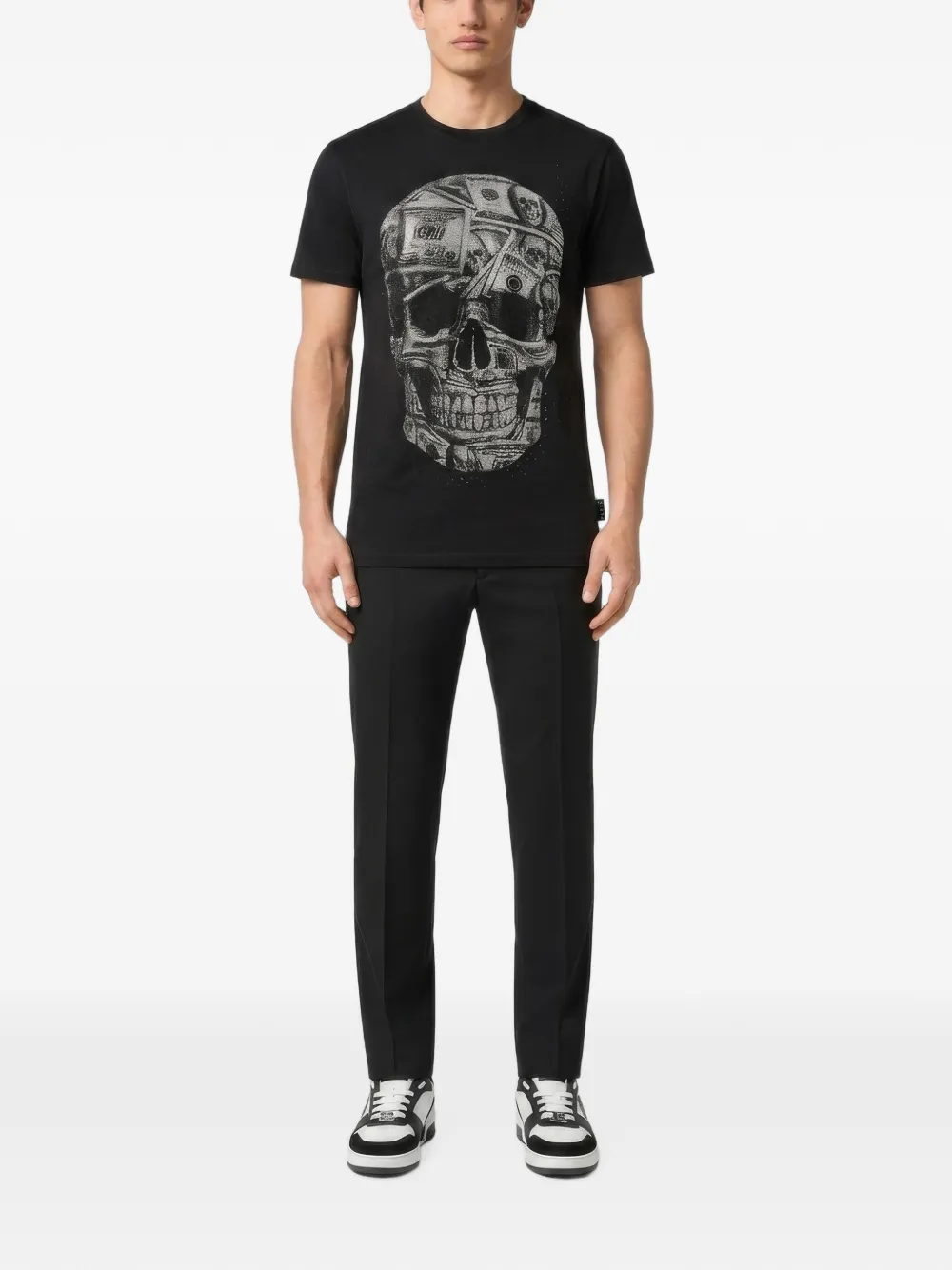 Philipp Plein Jersey T-shirt met ronde hals Zwart