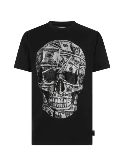 Philipp Plein jersey round-neck T-shirt SS Skull Dollar stones