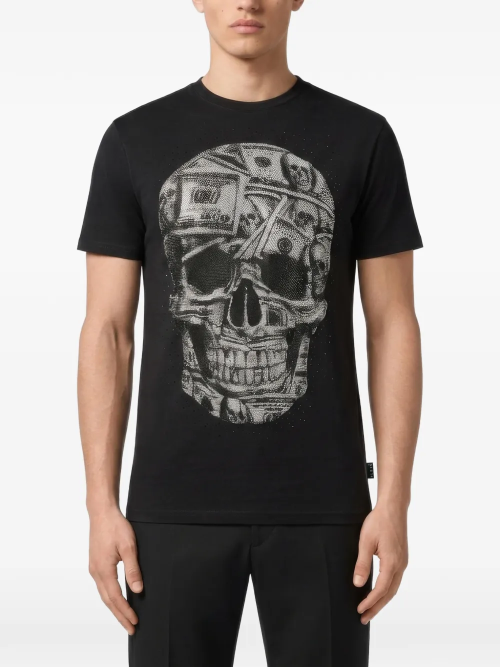 Philipp Plein Jersey T-shirt met ronde hals Zwart