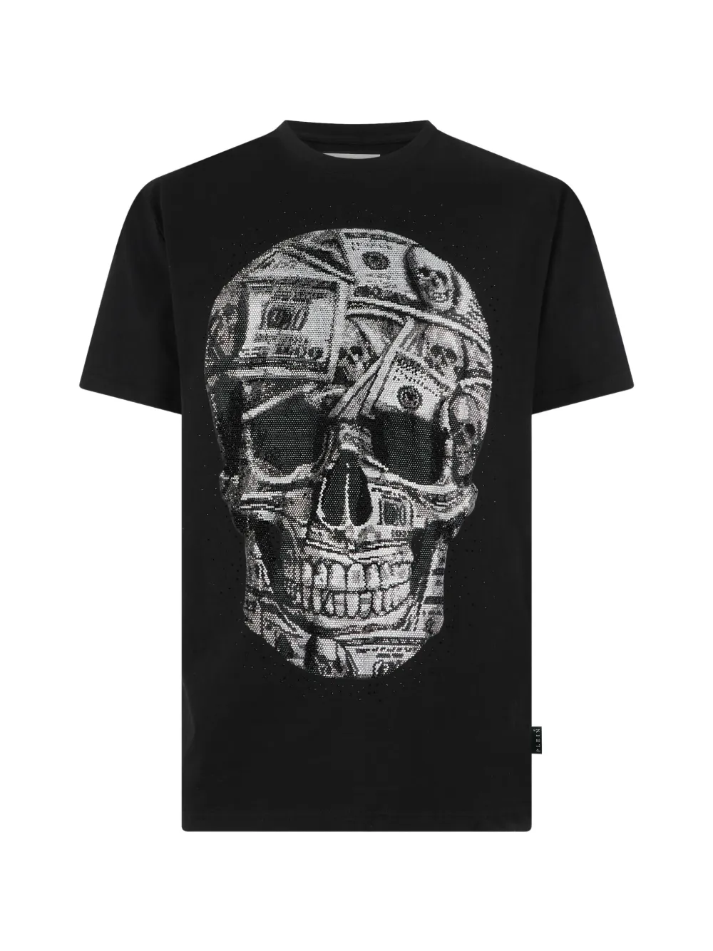 Philipp Plein jersey round-neck T-Shirt Skull Dollar Stones - Nero