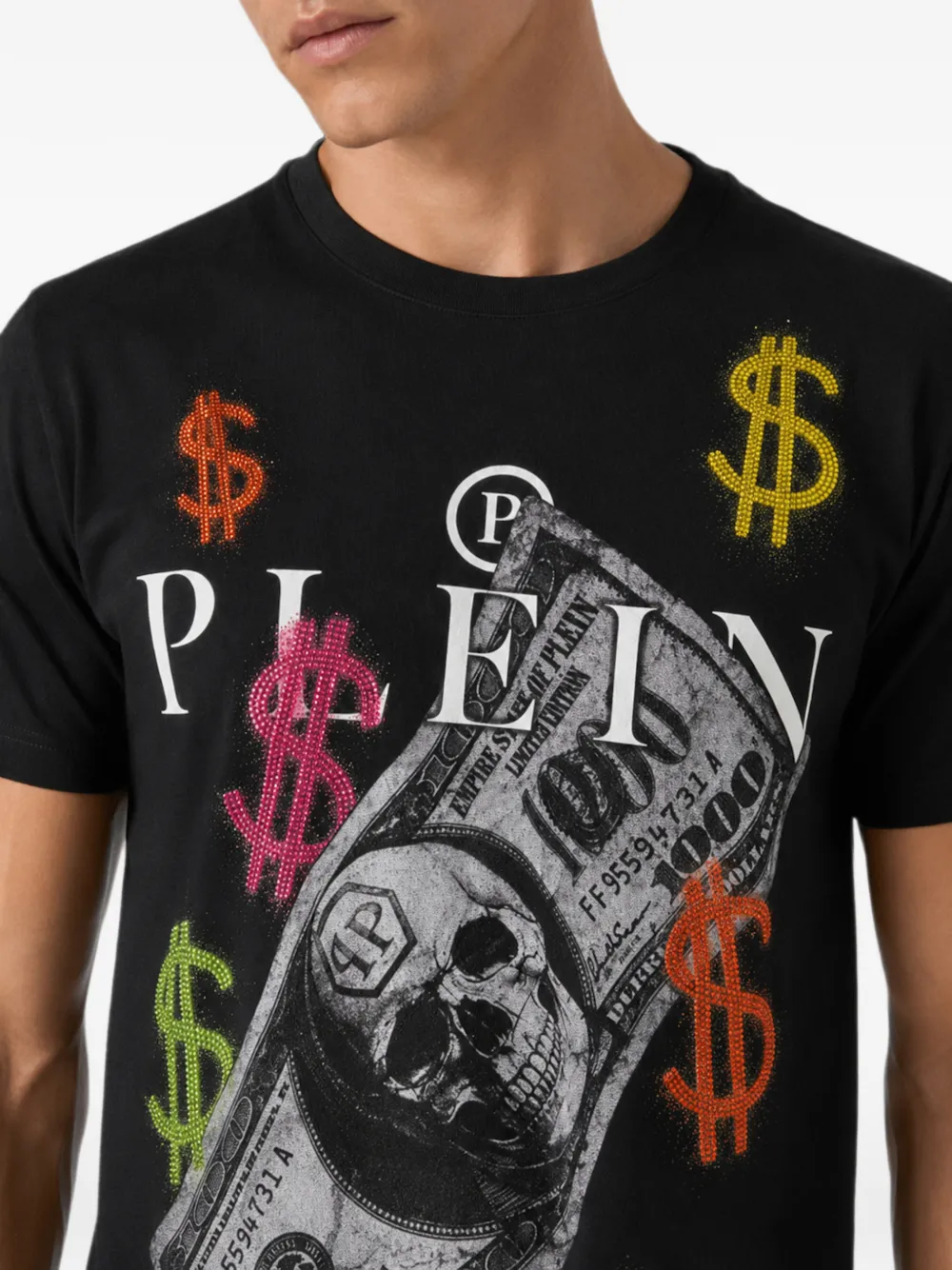 Philipp Plein Dollars jersey T-shirt Zwart
