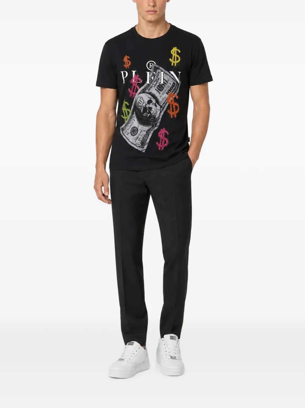 Philipp Plein Dollars jersey T-shirt Zwart