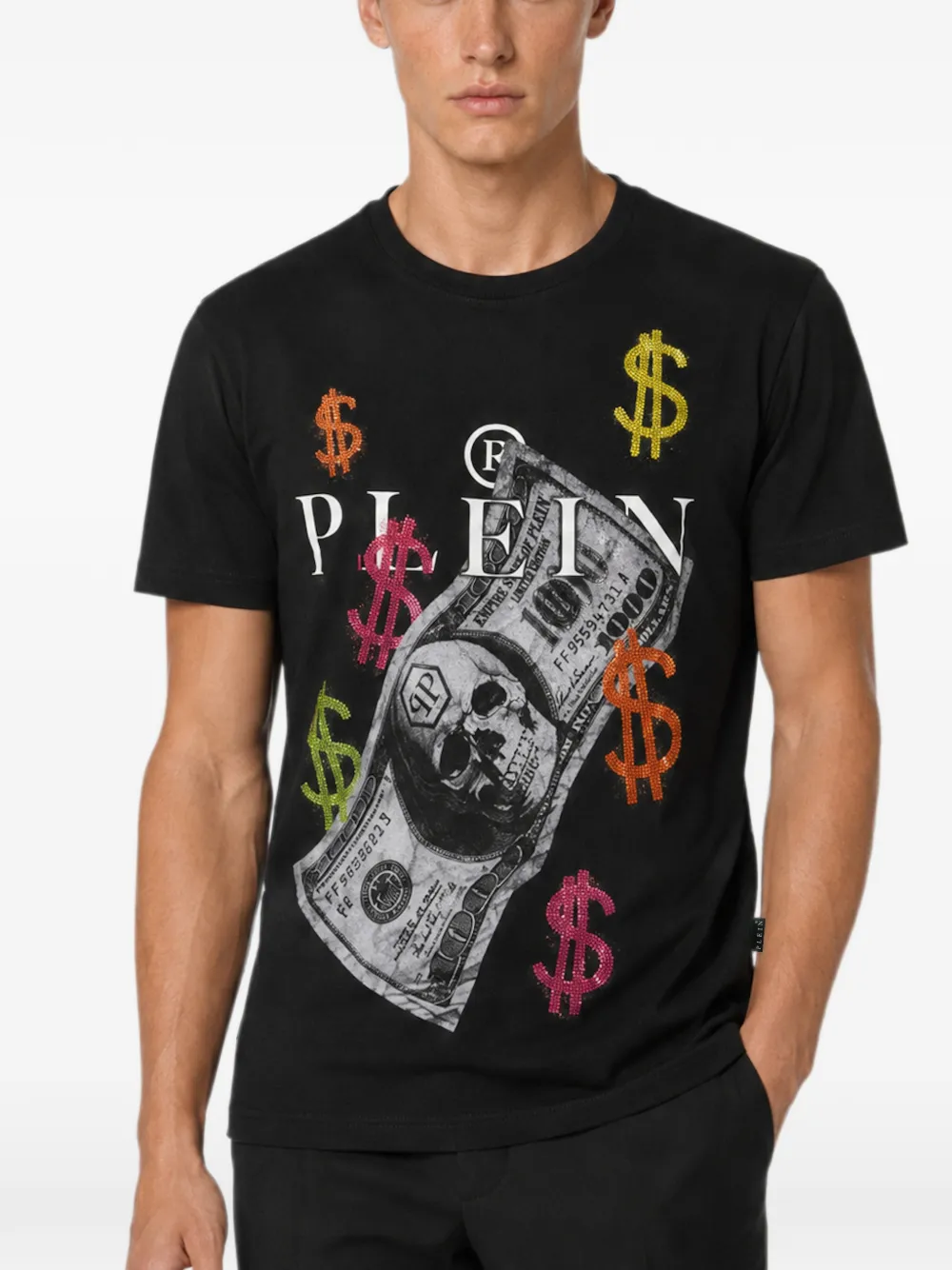 Philipp Plein Dollars jersey T-shirt Zwart