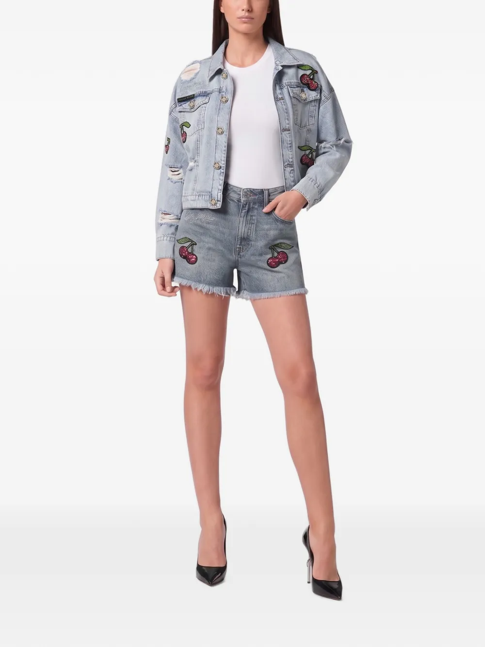 Philipp Plein Denim regular-fit jack Blauw