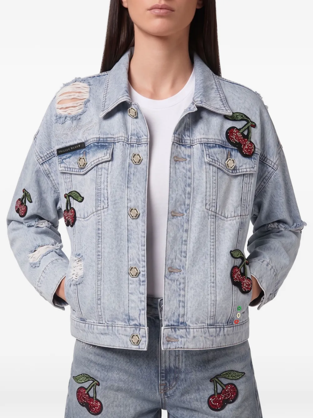Philipp Plein Denim regular-fit jack Blauw