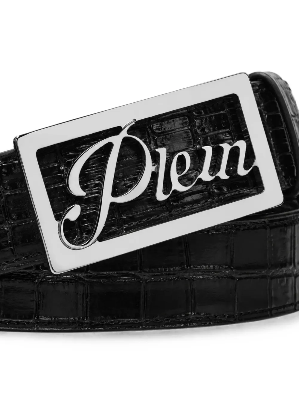 Philipp Plein Cocco riem van saffiano leer Zwart