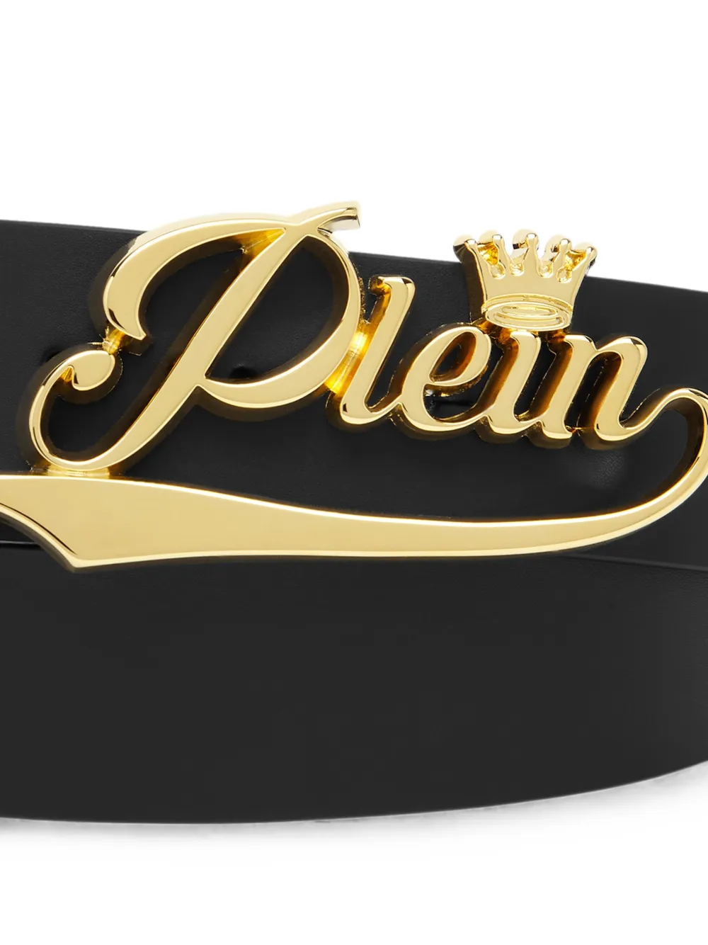 Philipp Plein King Plein leren riem Zwart