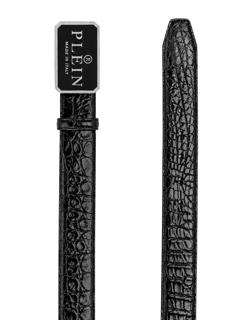 Philipp Plein Leren Cocco riem Zwart