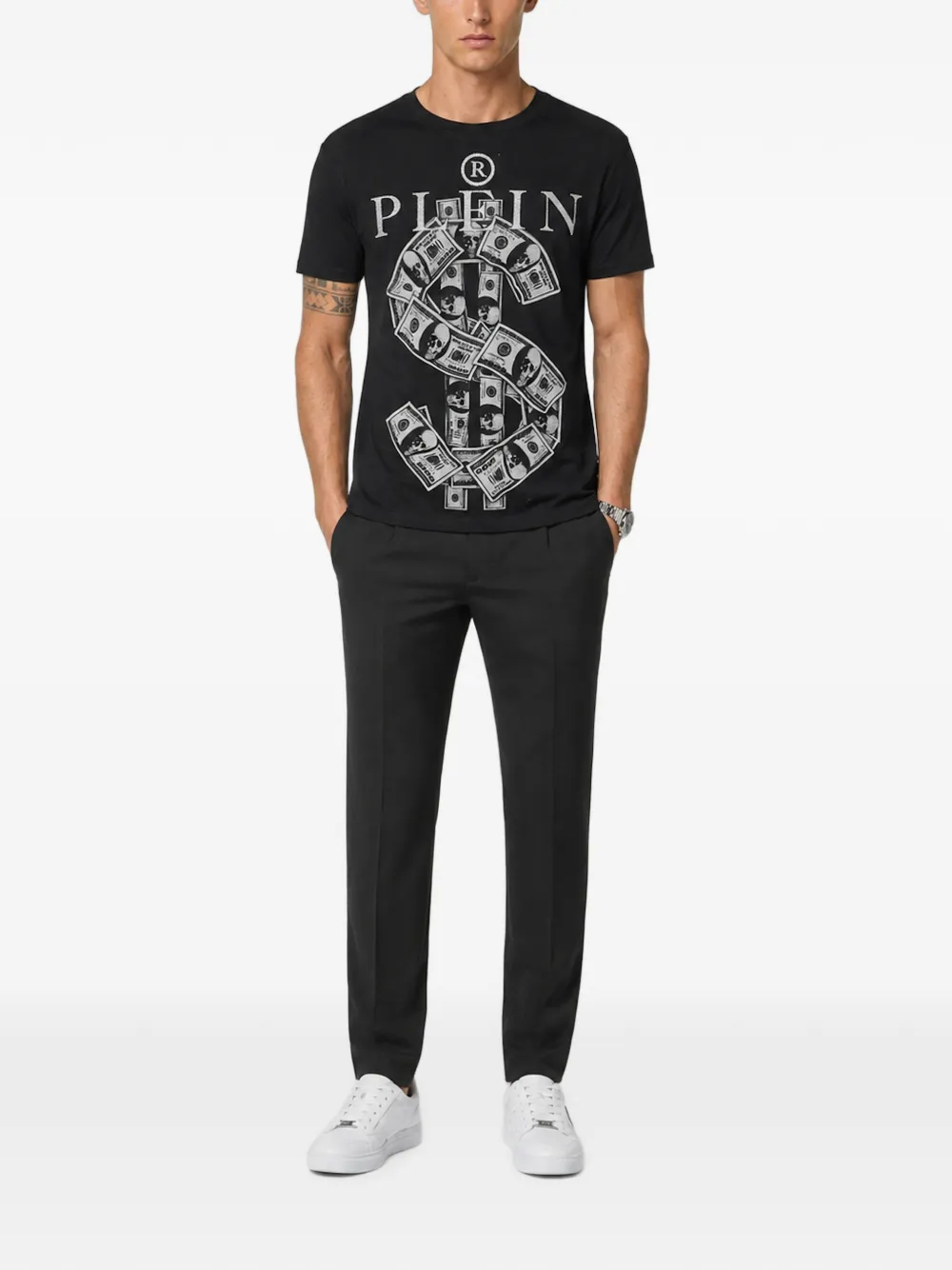 Philipp Plein Dollar jersey T-shirt Zwart