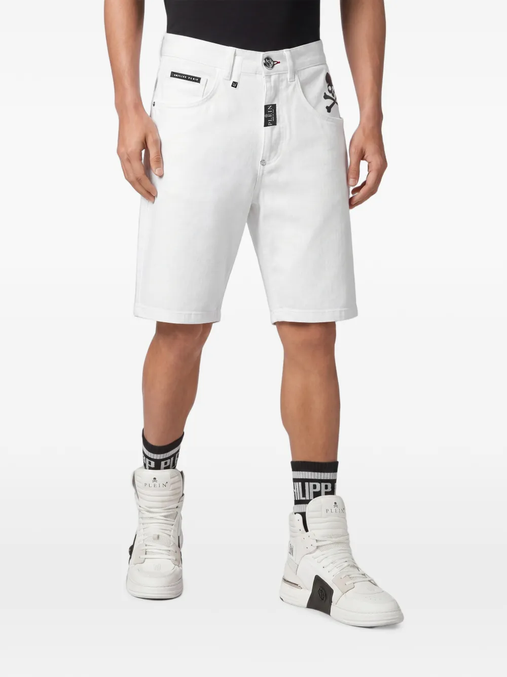 Philipp Plein Formentera denim shorts Wit
