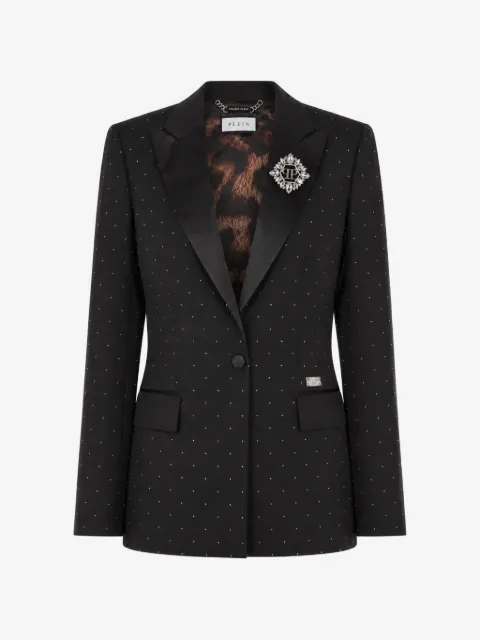 Philipp Plein Boyfriend-Dit blazer met kristallen stras