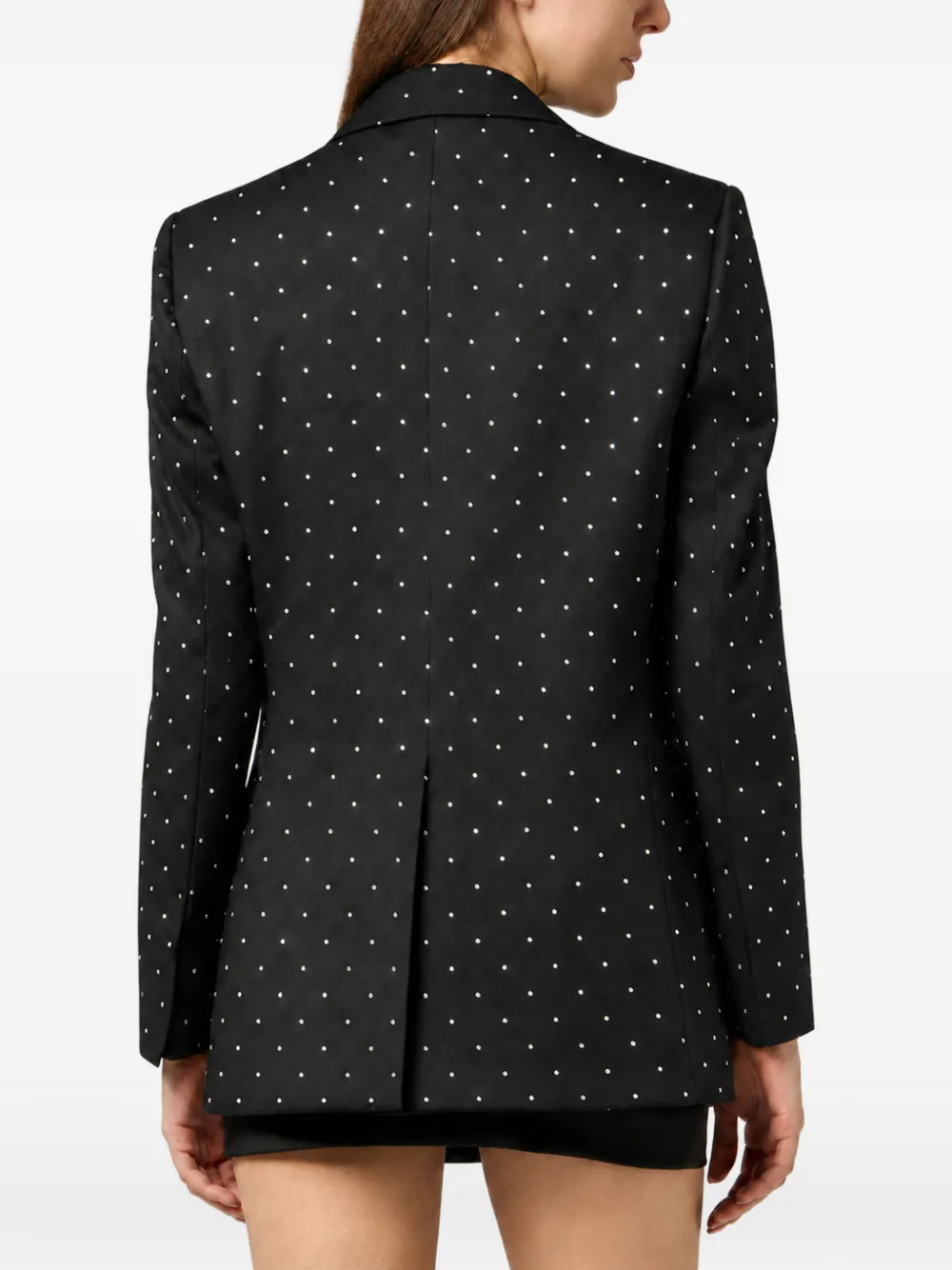 Philipp Plein Boyfriend-Dit blazer met kristallen stras Zwart