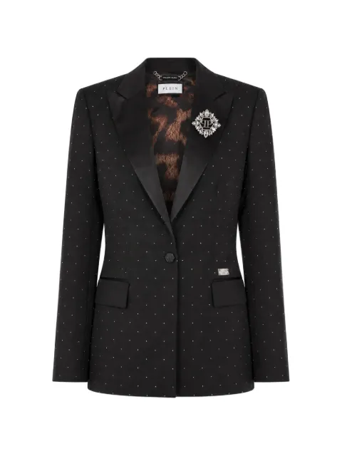 Philipp Plein boyfriend-fit blazer crystal rhinestone