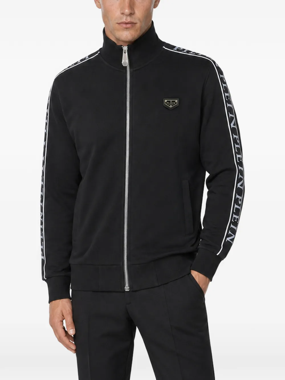 Philipp Plein Joggingjack met logoband Zwart