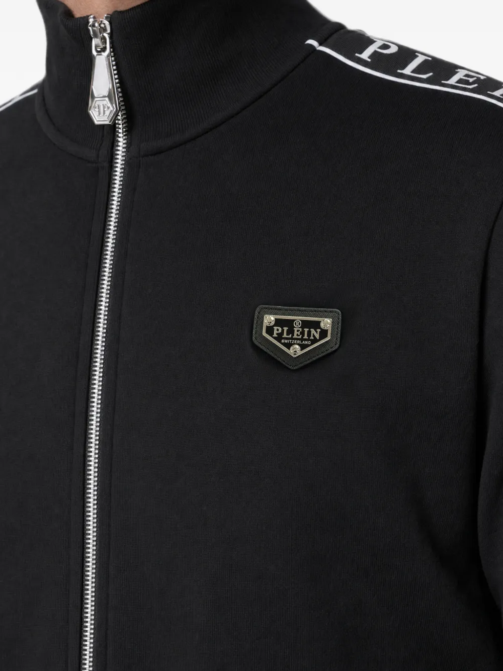 Philipp Plein Joggingjack met logoband Zwart