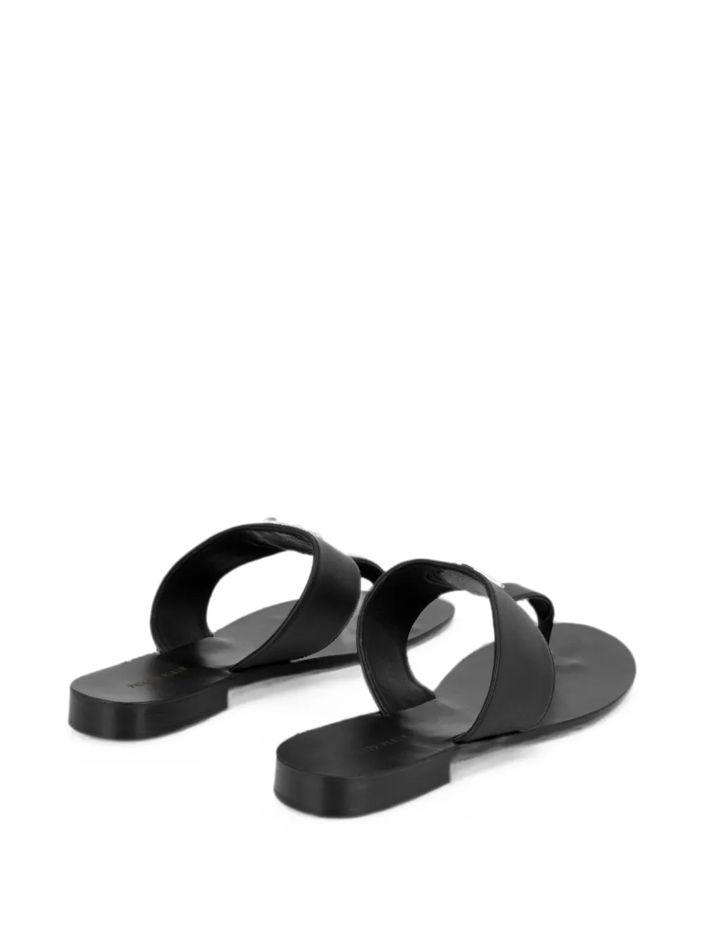 Philipp Plein Leren sandalen met zeshoekig montuur Zwart