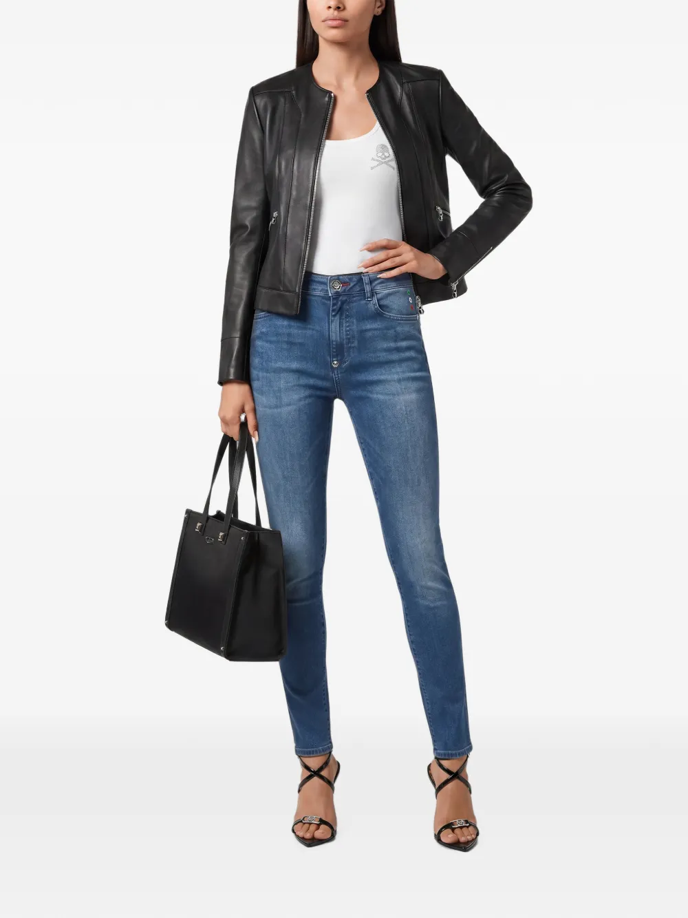 Philipp Plein High-waist jeggins Blauw
