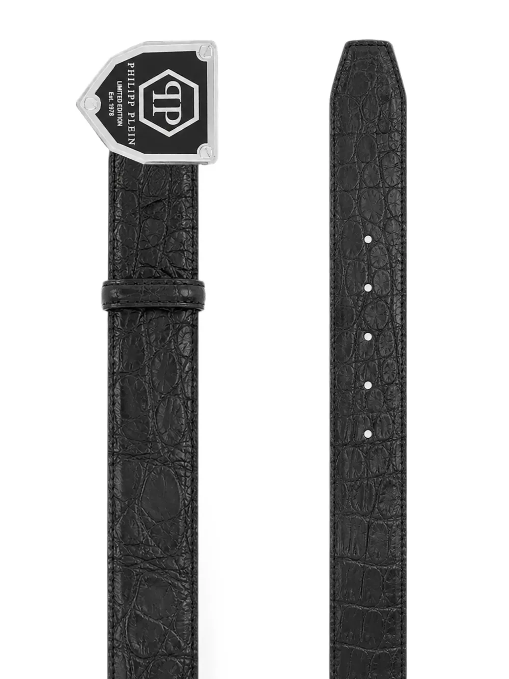 Philipp Plein Leren Cocco riem Zwart