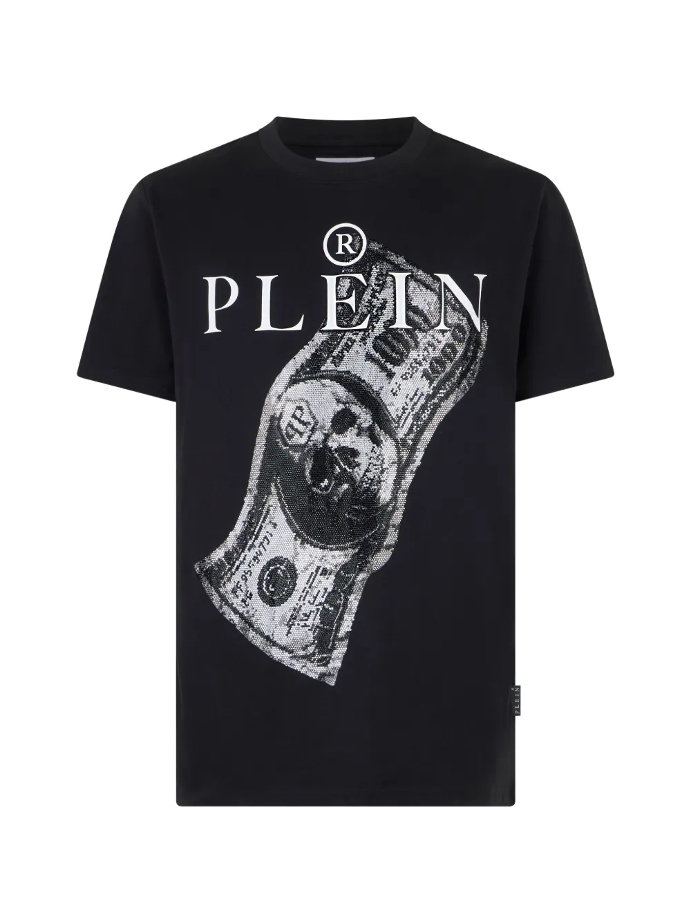 Philipp Plein jersey T-shirt skull strass - Nero