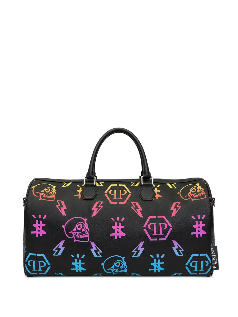 Philipp Plein Borsa da viaggio con monogramma arcobaleno - Nero