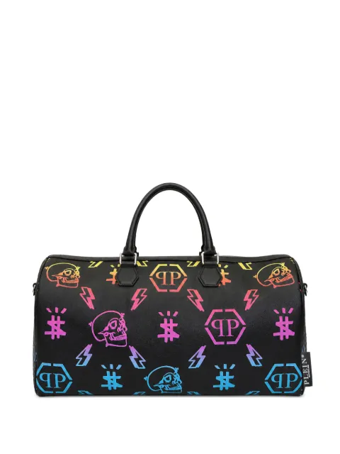 Philipp Plein leather travel bag rainbow monogram