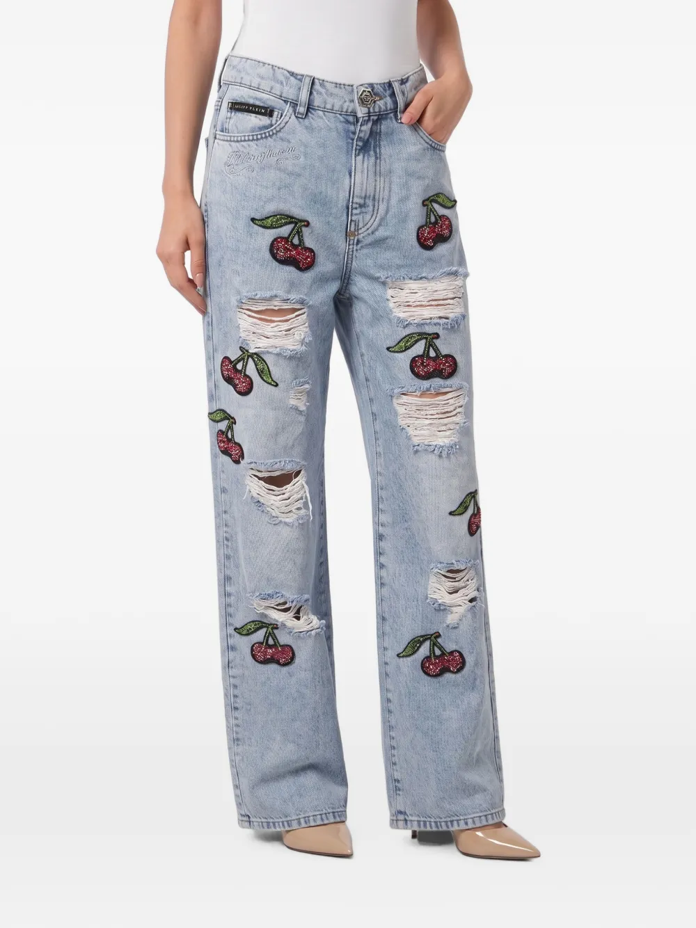 Philipp Plein Skater-fit jeans Blauw