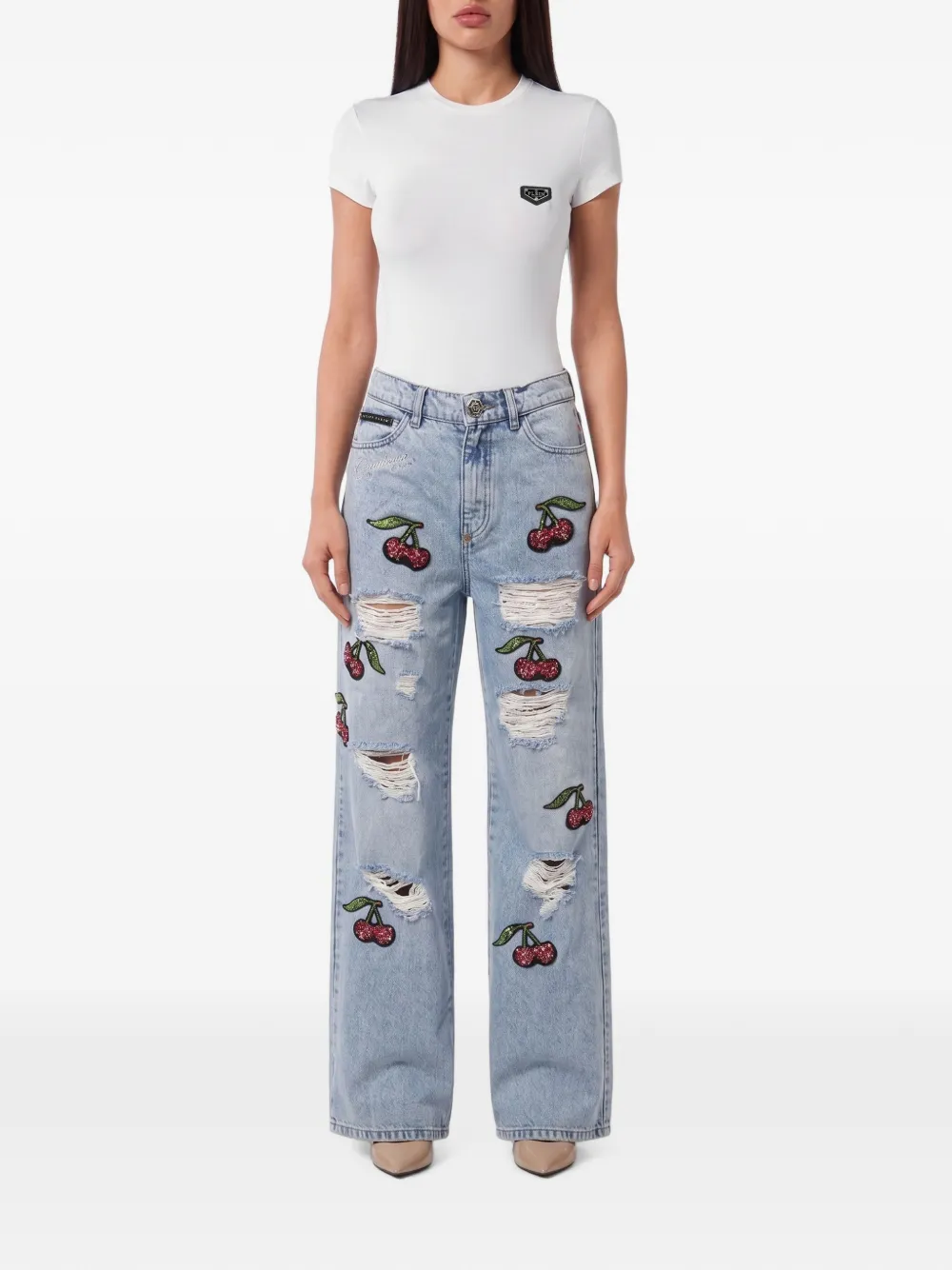 Philipp Plein Skater-fit jeans Blauw