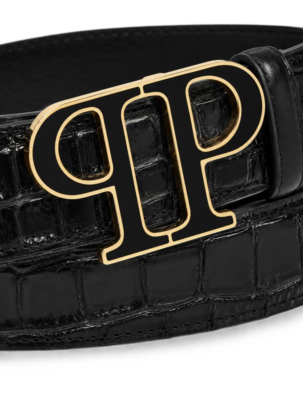 Philipp Plein PP Cocco leren riem Zwart