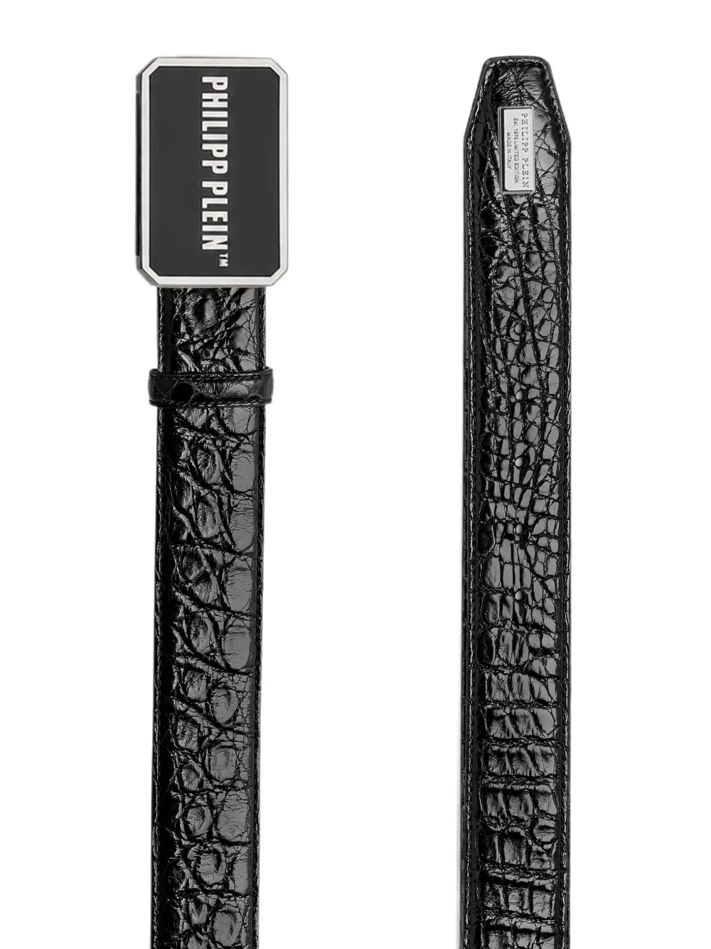 Philipp Plein Leren Cocco riem Zwart