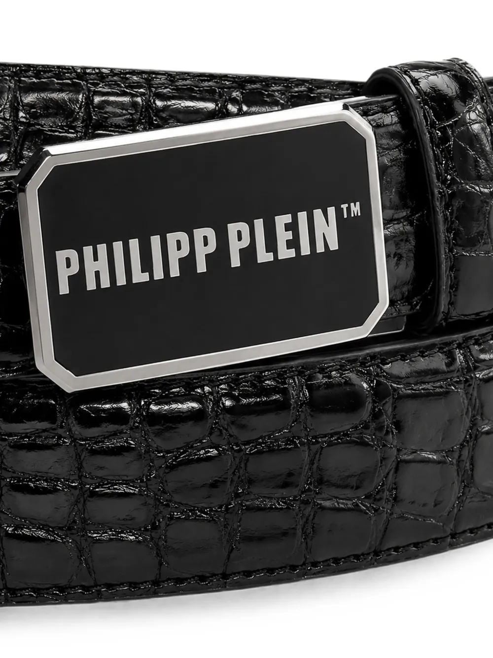 Philipp Plein Leren Cocco riem Zwart
