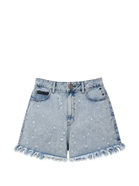 Philipp Plein short à effet usé et bords francs