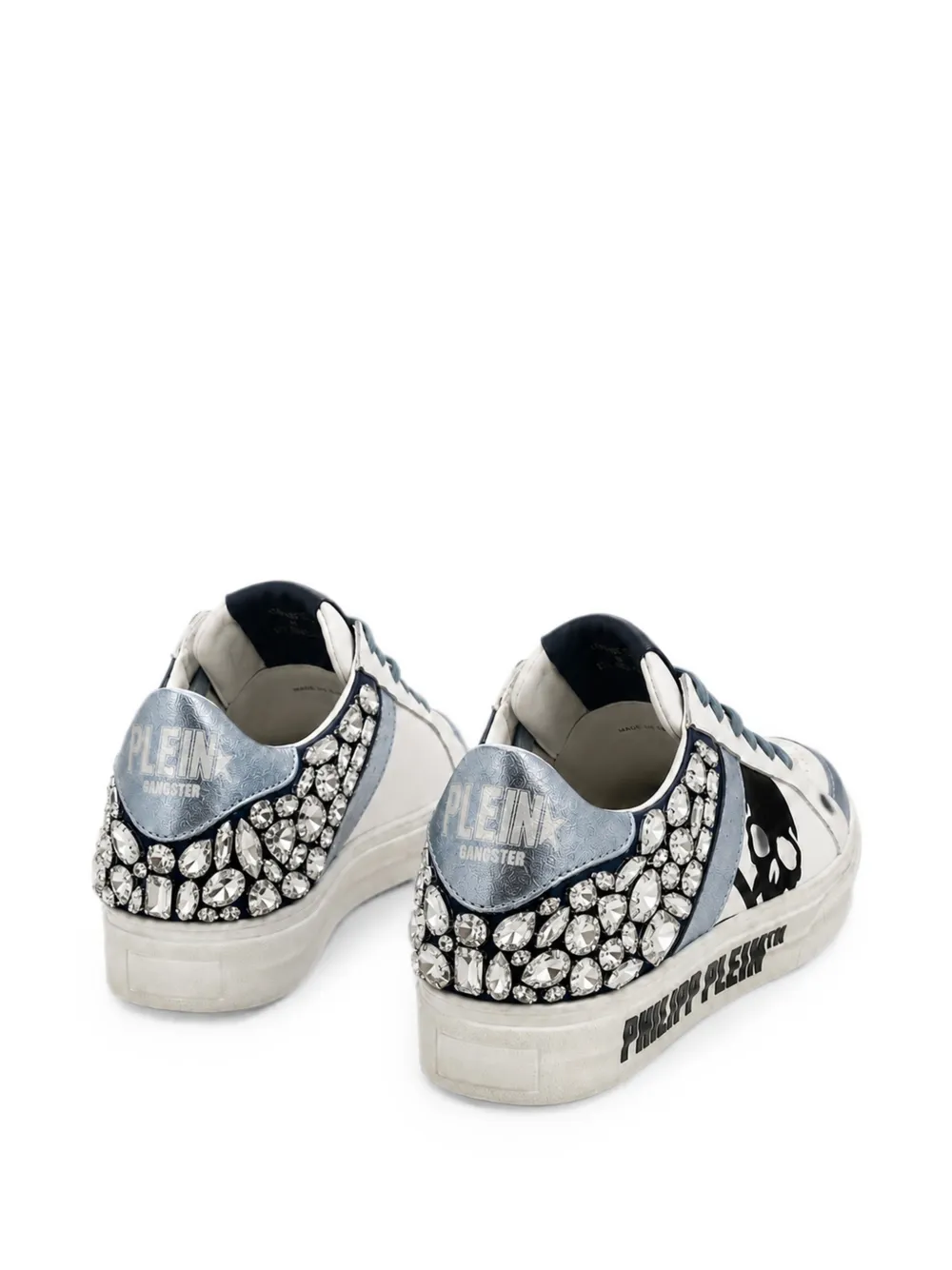 Philipp Plein Low-top sneakers met doodskop-stenen Wit