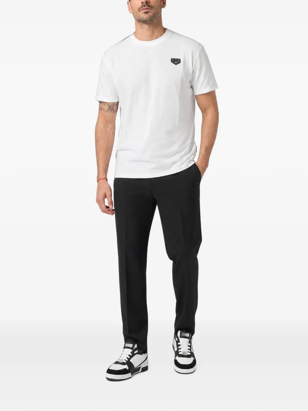 Philipp Plein T-shirt met monogram en jacquard Wit