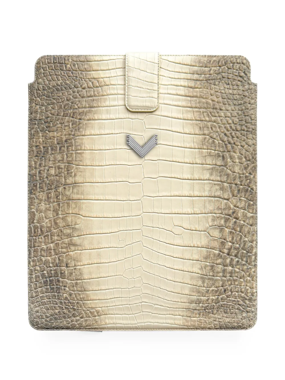 VELANTE crocodile-effect iPad case - Toni neutri