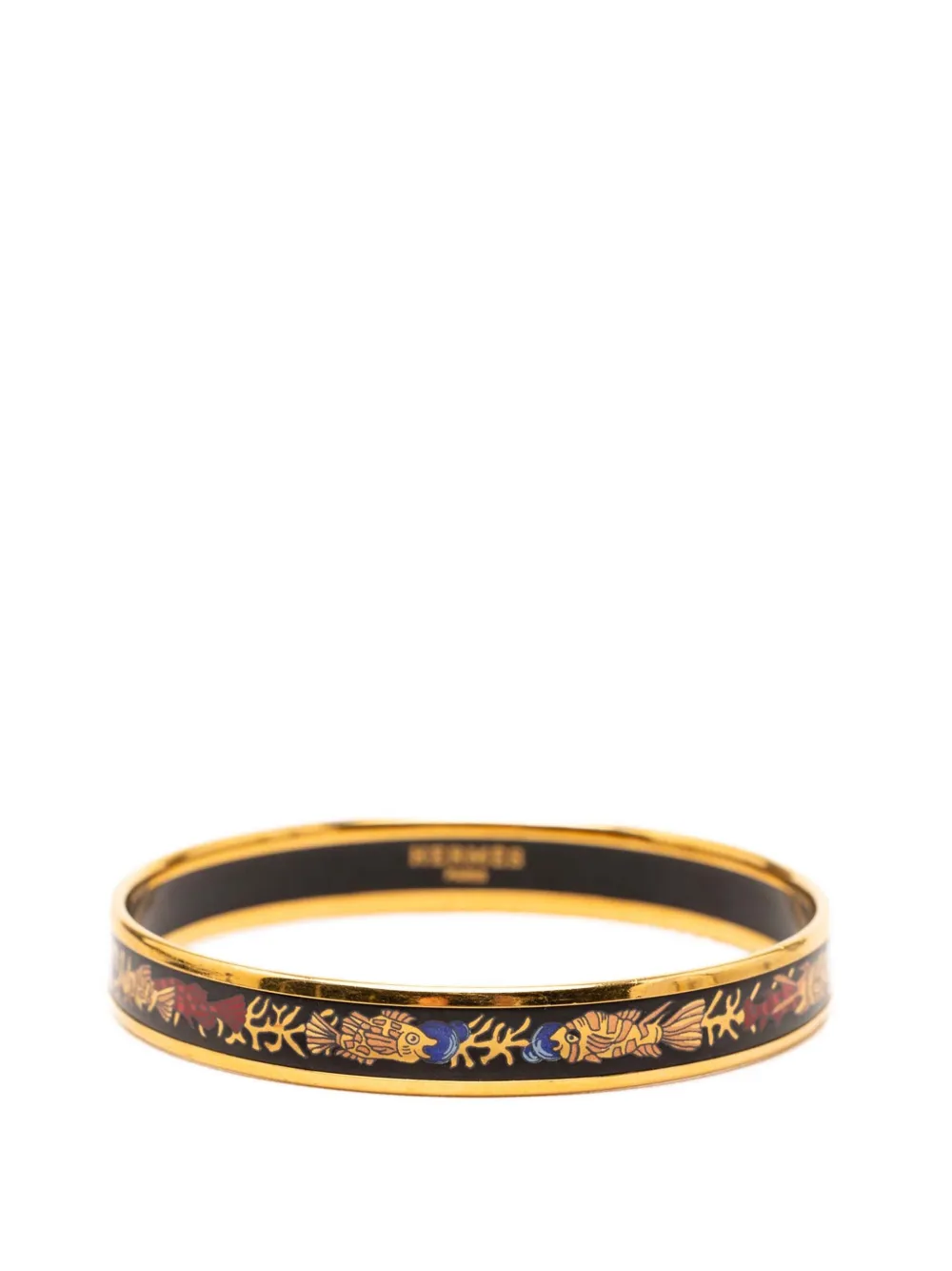 Hermès Pre-Owned 1990-2015 Narrow Enamel Coral Fish Bangle 65 costume bracelet - Schwarz