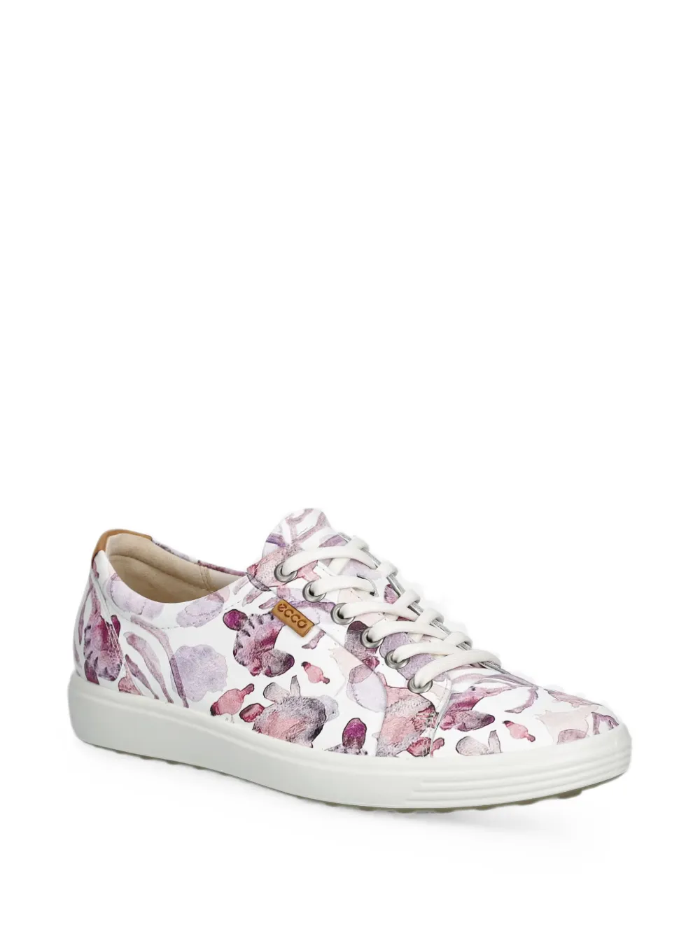 ECCO Soft 7 floral-print leather sneakers Wit