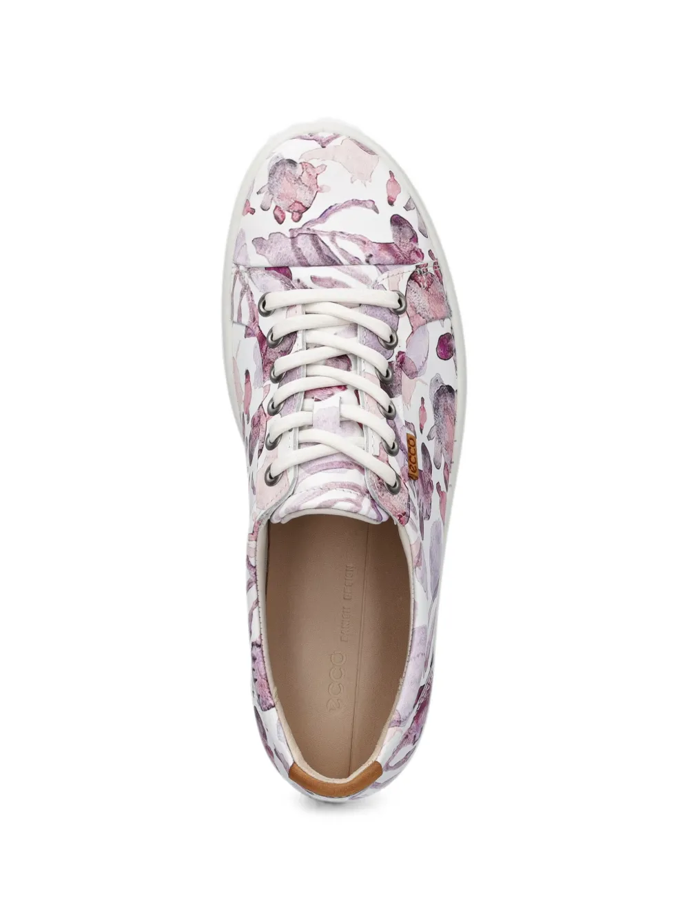 ECCO Soft 7 floral-print leather sneakers Wit