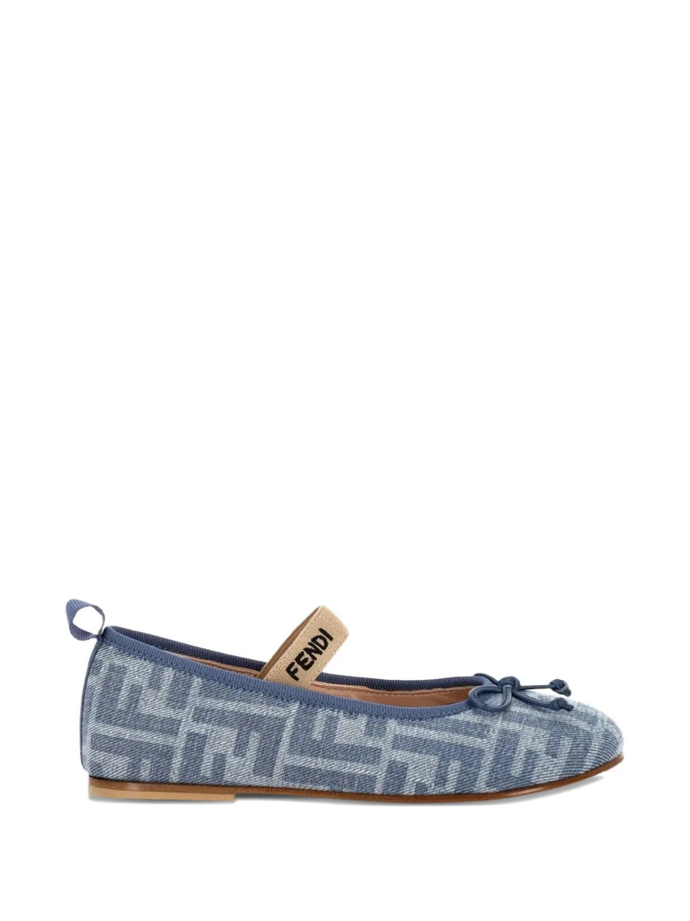 Fendi Kids FF round-toe ballet flats - Blu