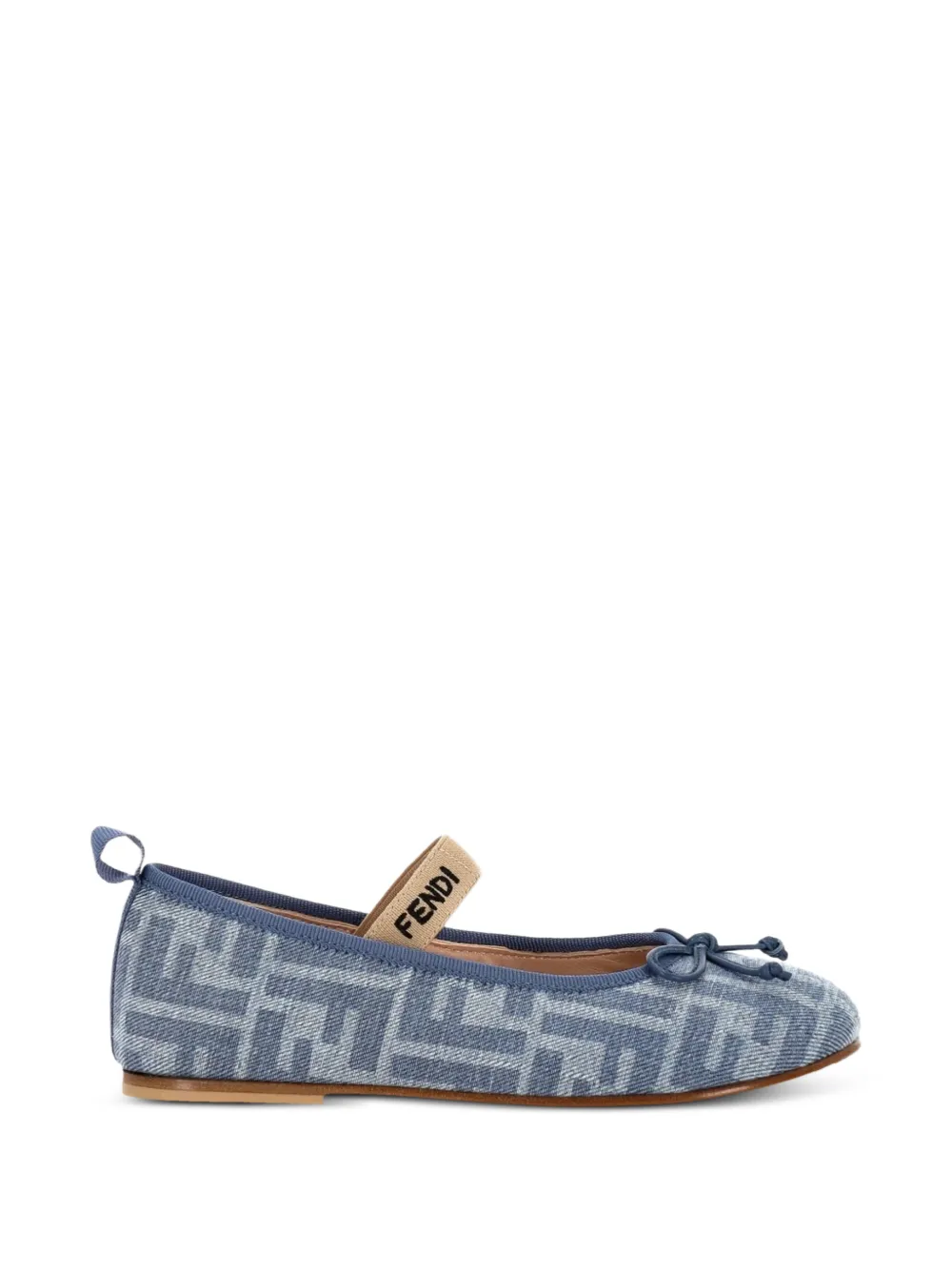 Fendi Kids FF round-toe ballet flats - Blu