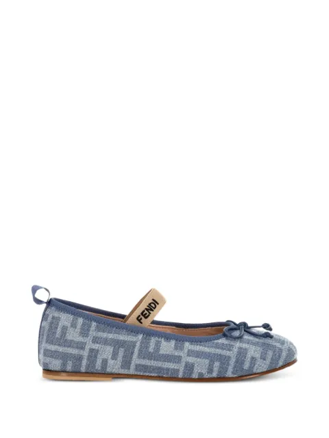 Fendi Kids Ballerinas mit runder Kappe