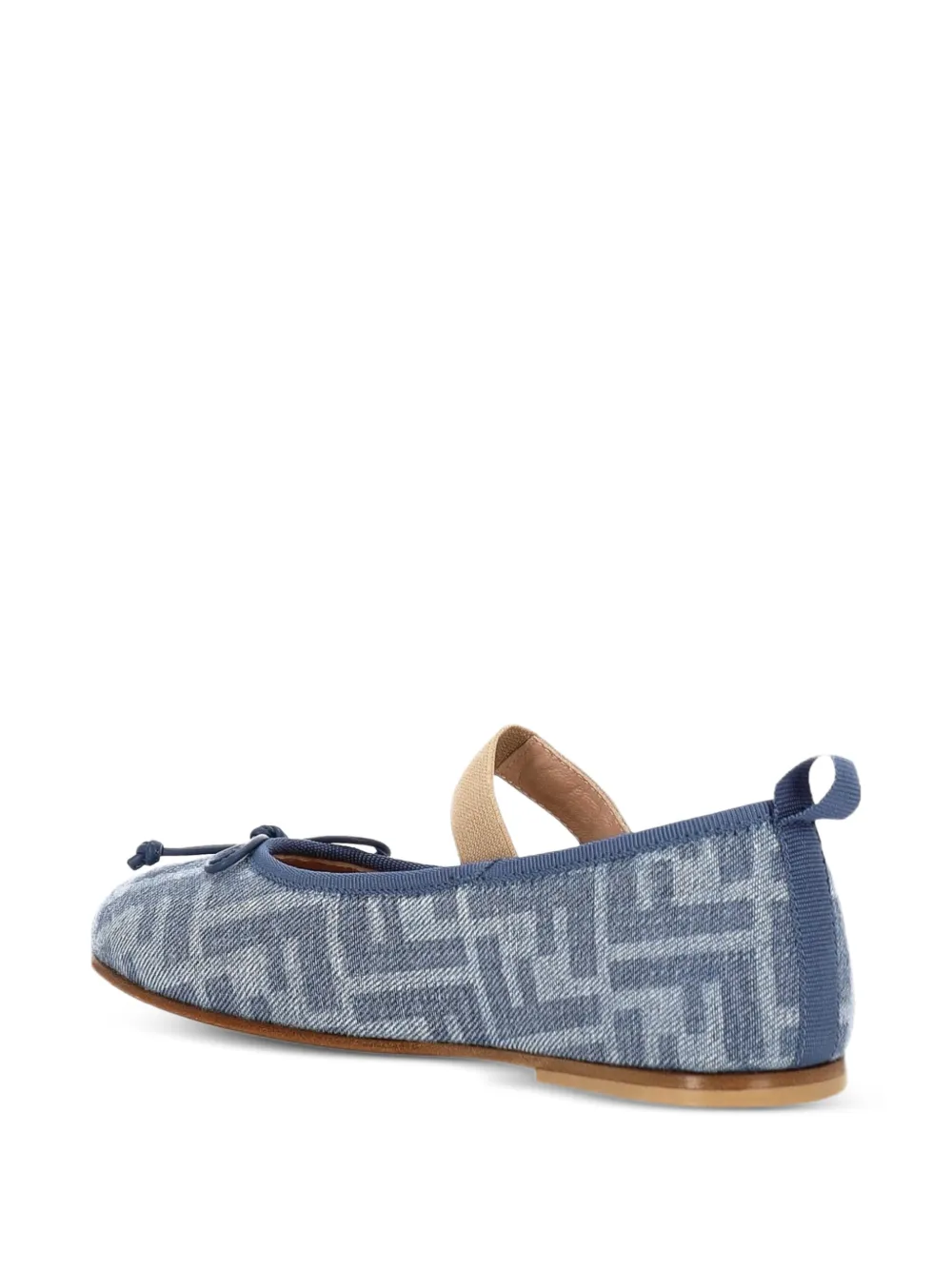 Fendi Kids FF round-toe ballet flats Blauw