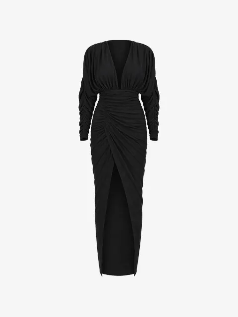 Alexandre Vauthier vestido midi con acabado metalizado