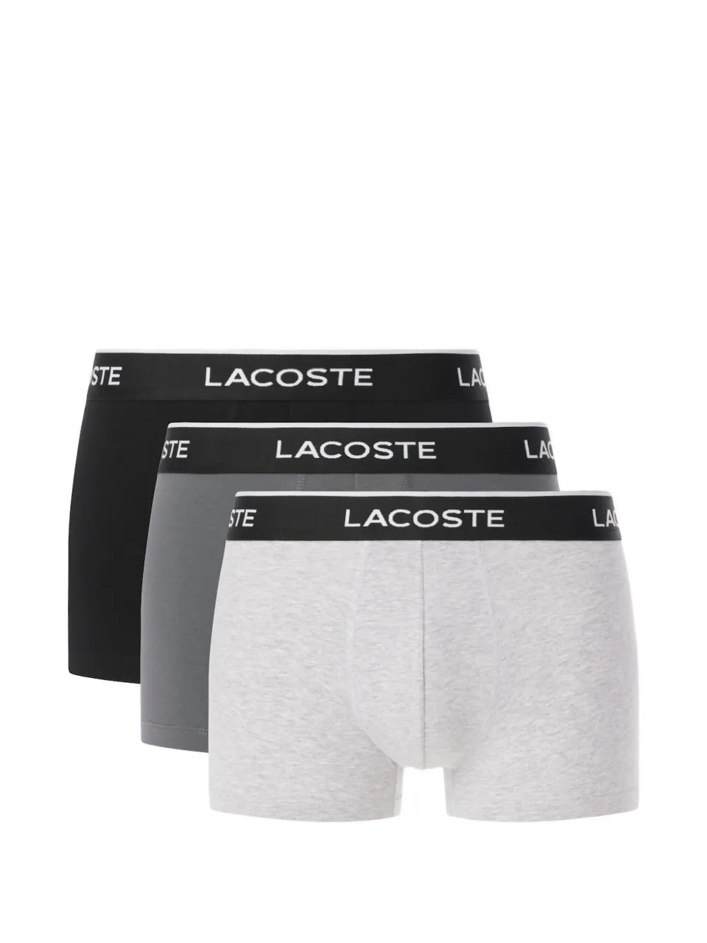 Lacoste logo-waistband boxers (set of three) - Grigio