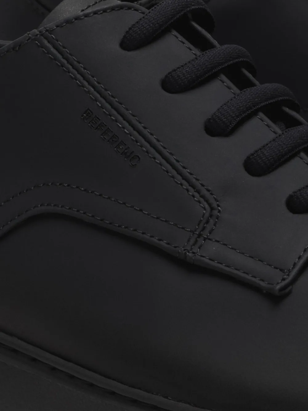 REFERENC Derby leren sneakers met rubberen zool Zwart