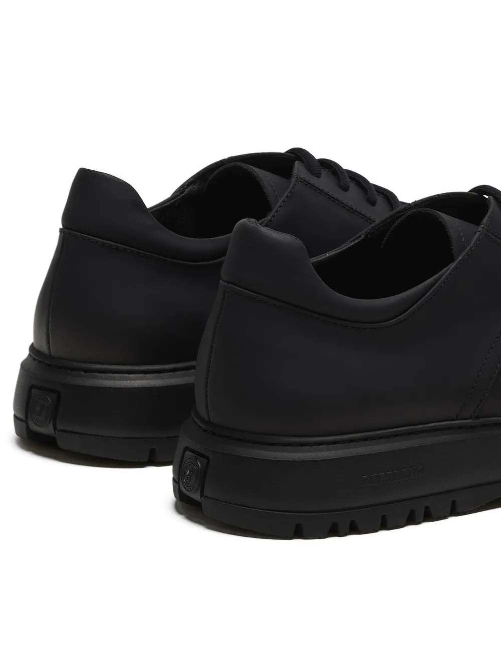 REFERENC Derby leren sneakers met rubberen zool Zwart