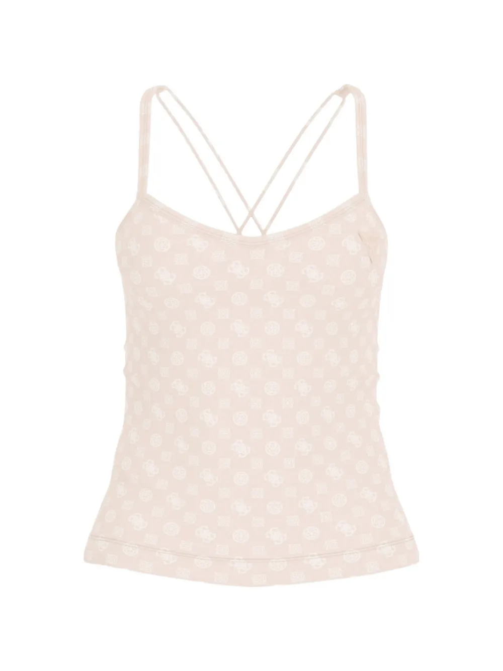 GUESS USA scoop-neck monogram-print top - Rosa