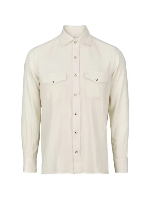 Luciano Barbera Western slub-texture shirt