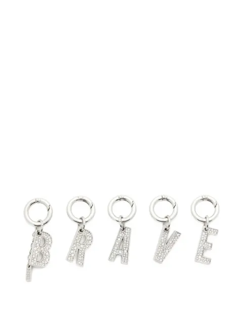 Diesel crystal-embellished charms (set of five)