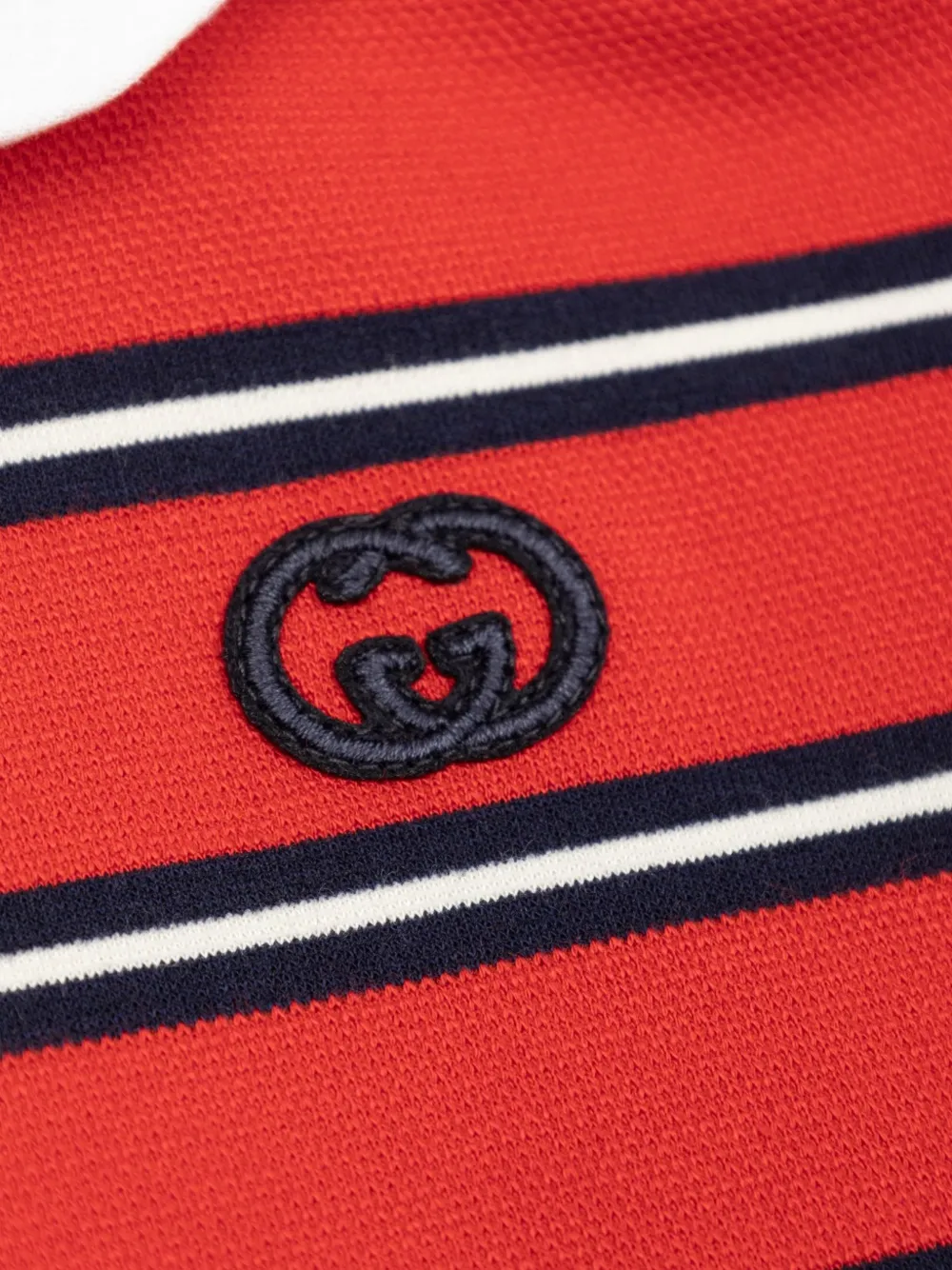 Gucci Kids Gestreepte jurk met GG-logo Rood